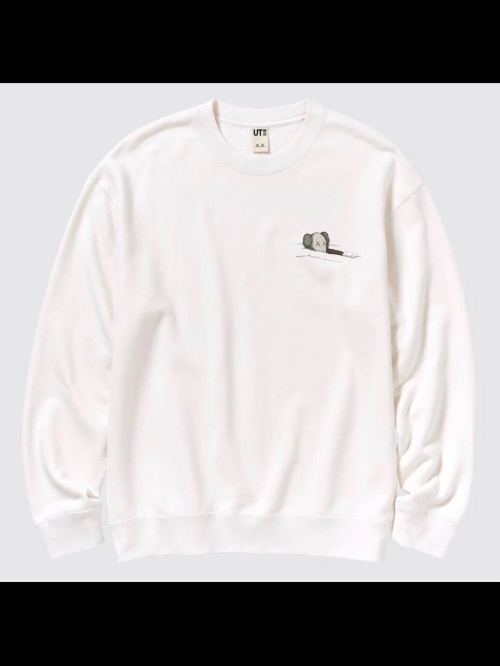 Uniqlo x KAWS Off-White Crewneck Sweatshirt with Small Chest Artwork